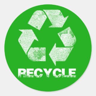 Adesivo Redondo Vintagens verdes reciclares