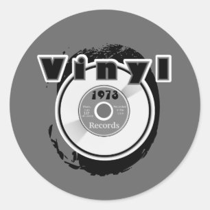Adesivo Redondo VINYL 45 RPM Registro 1973