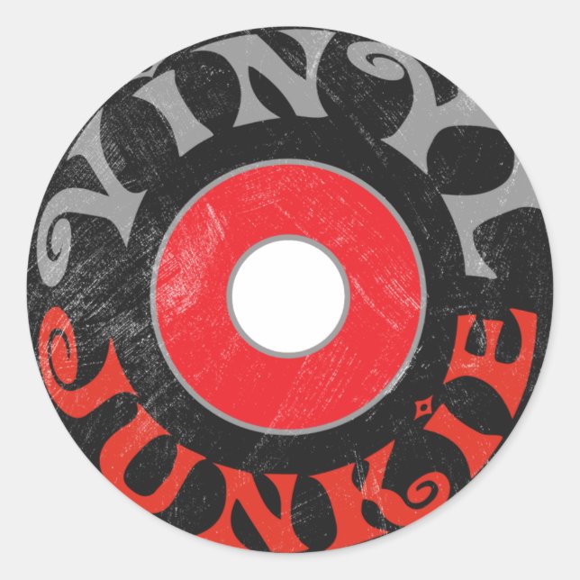 Adesivo Redondo Vinyl Junkie (Frente)