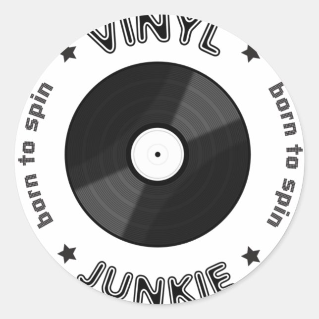 Adesivo Redondo Vinyl Junkie (Frente)