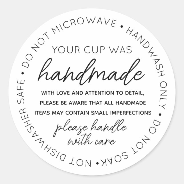 Adesivo Redondo Vinyl Mugs Tumbler Cup Drinkware Instrução de manu (Frente)