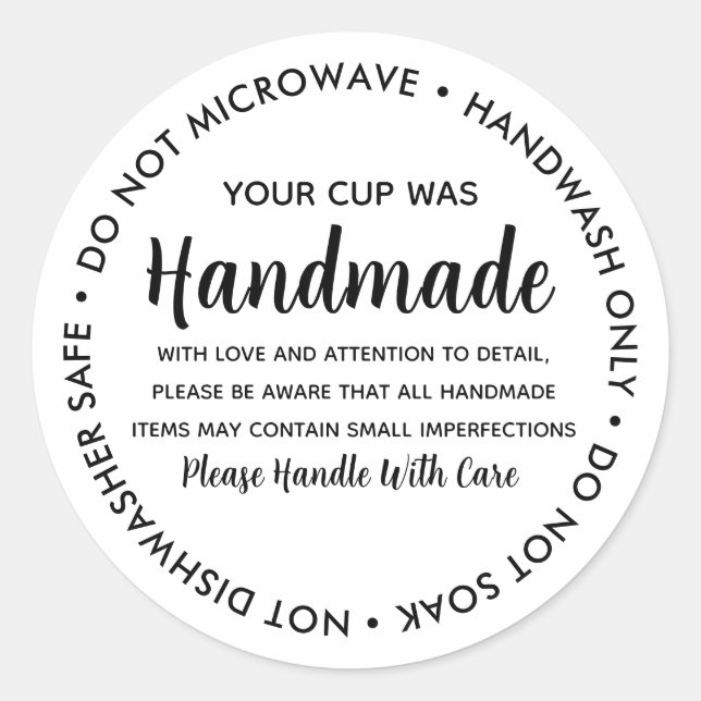 Adesivo Redondo Vinyl Mugs Tumbler Cup Drinkware Instrução de manu (Frente)