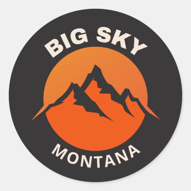 Adesivo Redondo Vinyl Sticker do Big Sky Montana (Frente)