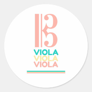 Adesivo Redondo Viola Alto Clef Sticker