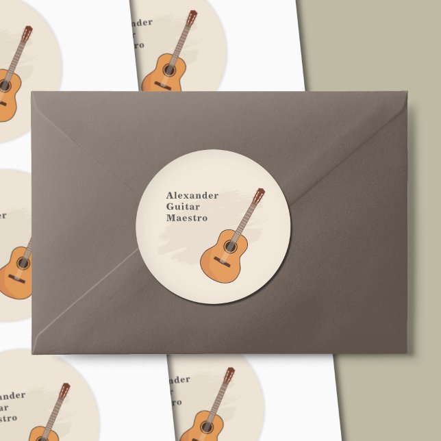 Adesivo Redondo Violão (Acoustic Guitar Sticker)
