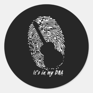 Adesivo Redondo Violão Acústico Está No Meu Adn Para Guitaristas