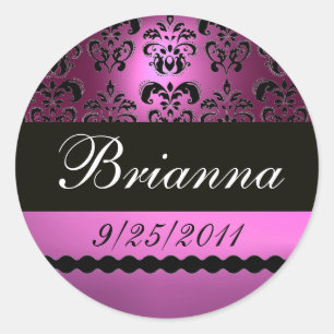 ADESIVO REDONDO VIOLET BLACK DAMASK