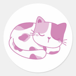 Adesivo Redondo Violet Dreams: Gatinho Dormindo