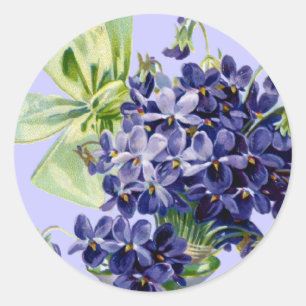 Adesivo Redondo Violet Flower Art Sticker