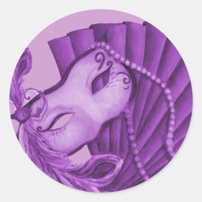 Adesivo Redondo Violet Mascarada (Frente)