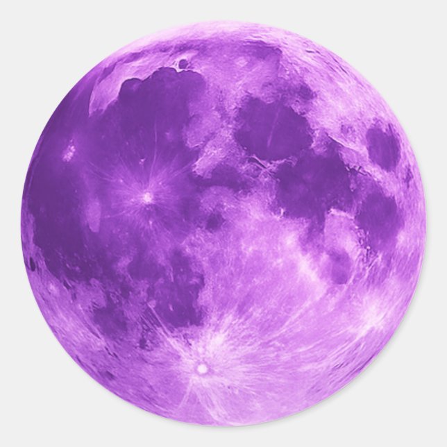 Adesivo Redondo Violet Moon – Cosmic Minimalist Tee (Frente)