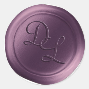 Adesivo Redondo Violet Purple 2 - Letra Monogramo Cera-Vinhetas