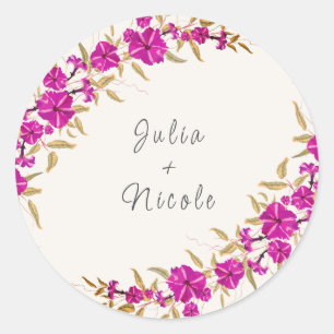 Adesivo Redondo Violeta Flor de Jardim de Trombeta Selvagem Casame