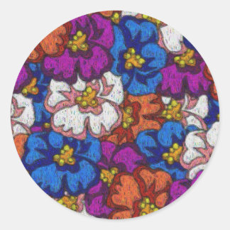 Adesivo Redondo Violetas de abstrato