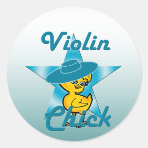 Adesivo Redondo Violin Chick #7