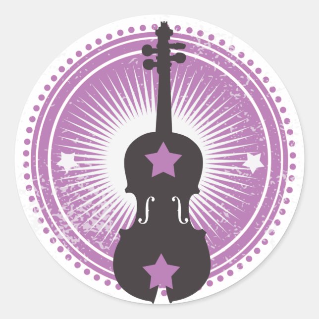 Adesivo Redondo Violin Sticker (Frente)