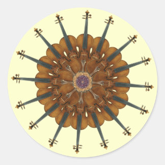 Adesivo Redondo Violin Sunflower