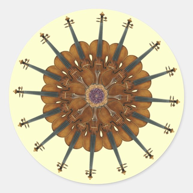 Adesivo Redondo Violin Sunflower (Frente)
