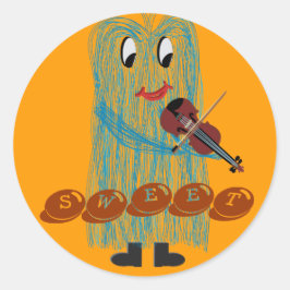 Adesivo Redondo Violin & Viola - Sentir um Felpudo quente