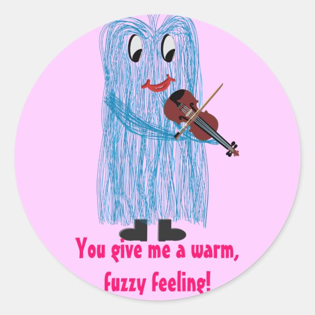 Adesivo Redondo Violin & Viola - Sentir um Felpudo quente (Frente)
