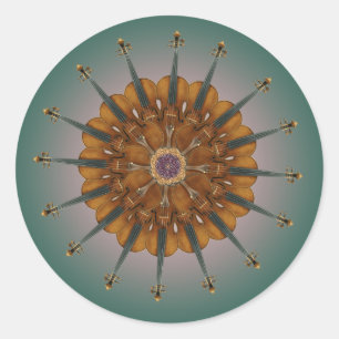 Adesivo Redondo Violinas Radiantes