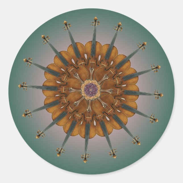 Adesivo Redondo Violinas Radiantes (Frente)