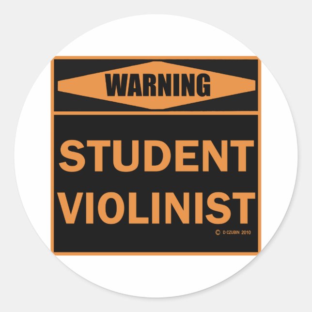 Adesivo Redondo Violinista estudantil (Frente)
