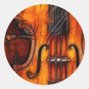 Adesivo Redondo Violino artístico