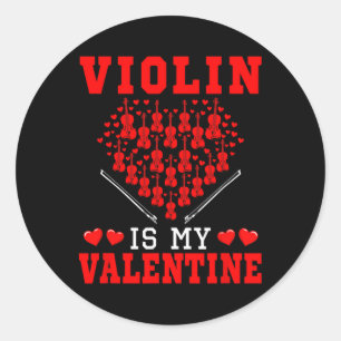 Adesivo Redondo Violino É Meu Instrumento de Valentim Equipe Coraç