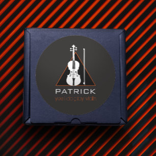 Adesivo Redondo Violino triângulo negro mínimo Violinista modest