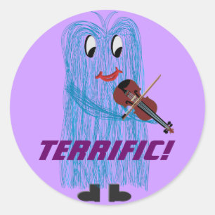 Adesivo Redondo Violino & viola - obtenha um sentimento distorcido