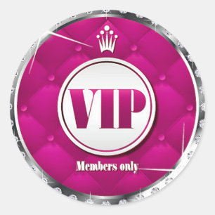 Adesivo Redondo VIP de Diamond Rosa Hot Business