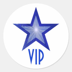 Adesivo redondo VIP Estrela Azul branco