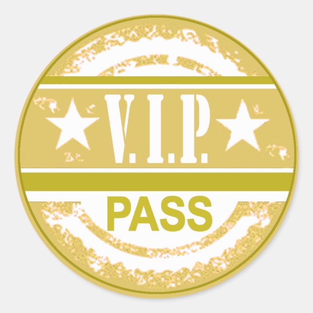 Adesivo Redondo VIP Pass Party Sticker (khaki) (Frente)