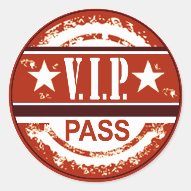 Adesivo Redondo VIP Pass Party Sticker (russet) (Frente)
