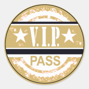 Adesivo Redondo VIP Pass Party Sticker (tan)
