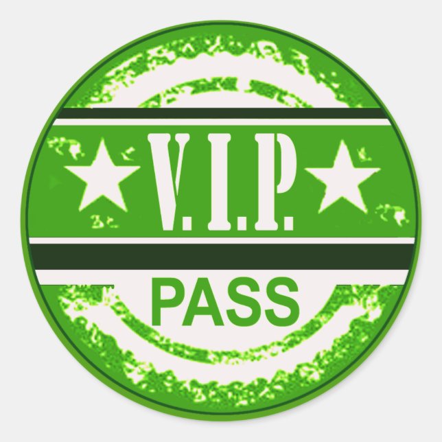 Adesivo Redondo VIP Pass Party Sticker (verde) (Frente)