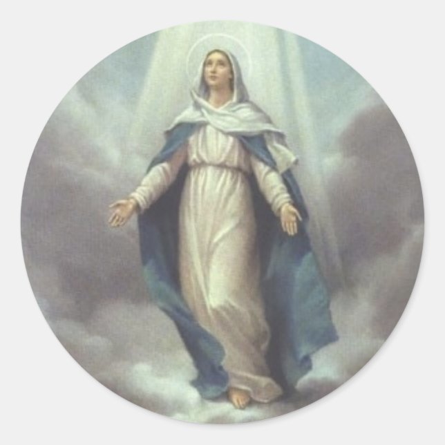 Adesivo Redondo Virgem ao Céu (Frente)