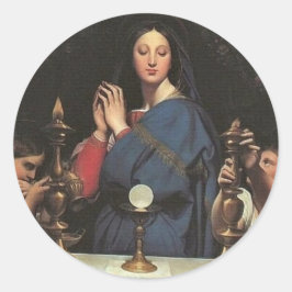 Adesivo Redondo Virgem Católica Maria do Religião Hospedeiro