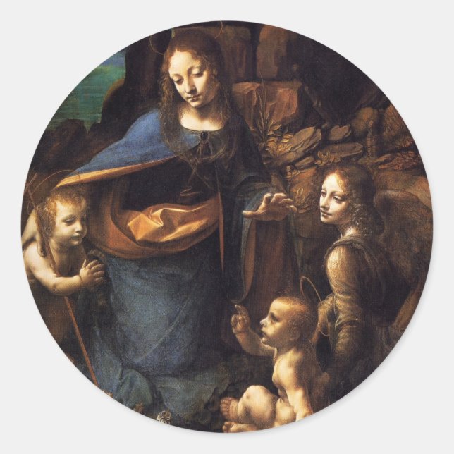 Adesivo Redondo Virgem das Rochas (Frente)