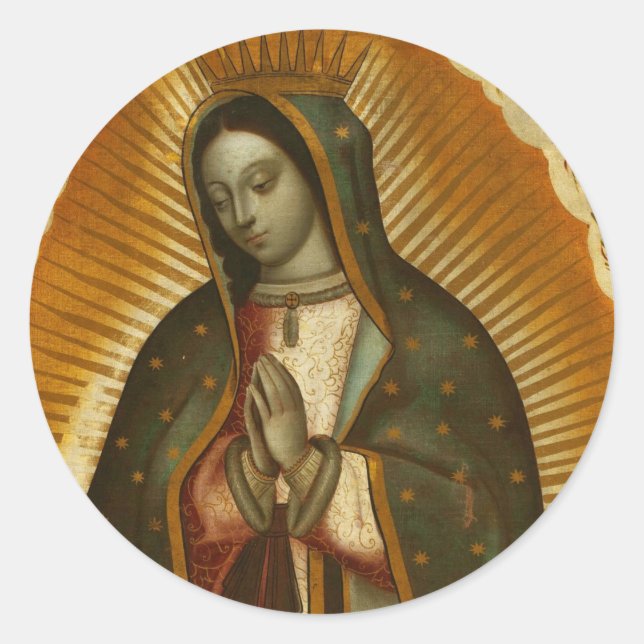 Adesivo Redondo Virgem de Guadalupe Nossa Senhora Mãe Maria (Frente)