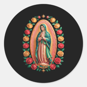 Adesivo Redondo Virgem De Guadalupe Santa Maria Cristã Religiosa