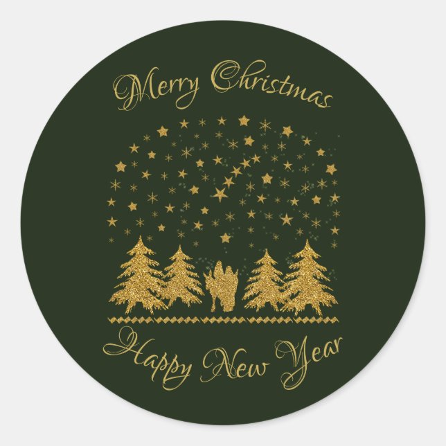 Adesivo Redondo Virgem de Natal Religiosa Maria, Ruas. José, Jesus (Frente)