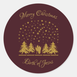 Adesivo Redondo Virgem de Natal Religiosa Maria, Ruas. José, Jesus