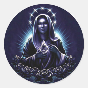 Adesivo Redondo Virgem Maria Abençoada - Mãe de Deus