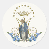Virgem Maria Clássica Elegante Elegante Floral Gra
