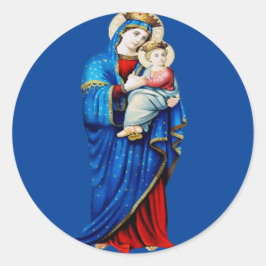 Adesivo Redondo Virgem Maria com Menino Jesus