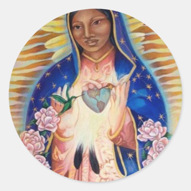 Adesivo Redondo Virgem Maria - Nossa Senhora de Guadalupe (Frente)