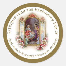 Adesivo Redondo Virgem Religiosa Maria Natividade de Natal