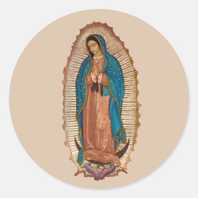 Adesivo Redondo Virgen de Guadalupe (Frente)